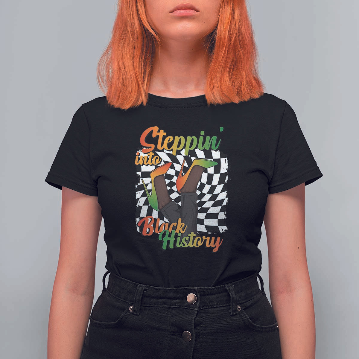 Stepping Into Black History Month T Shirt For Women African American Women Melanin Pride