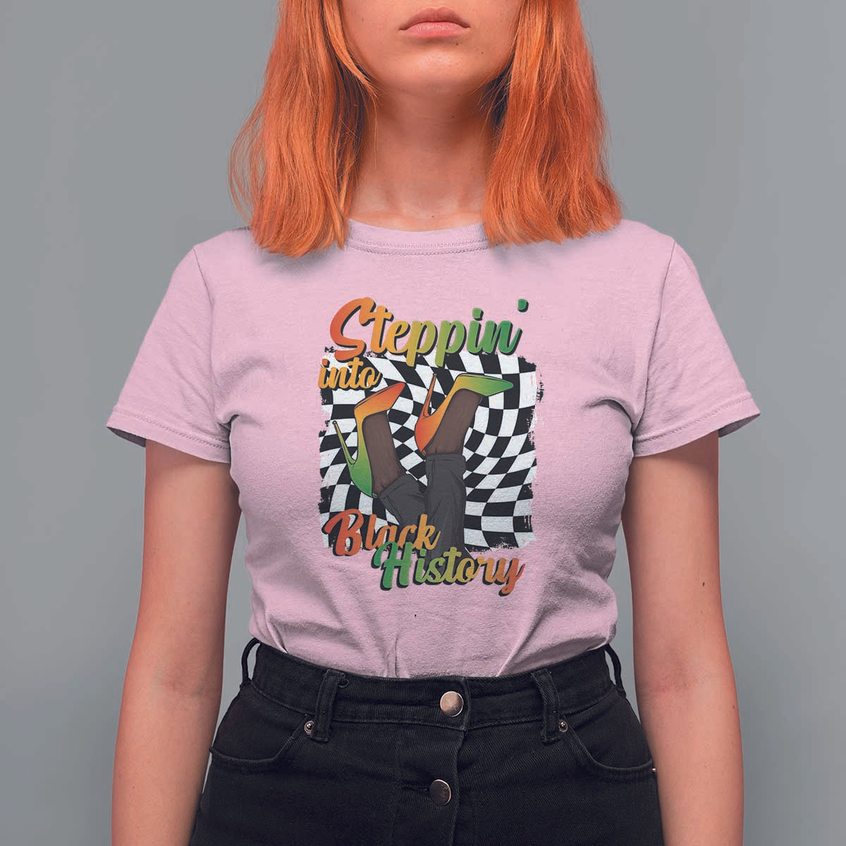 Stepping Into Black History Month T Shirt For Women African American Women Melanin Pride