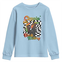 Stepping Into Black History Month Youth Sweatshirt African American Women Melanin Pride