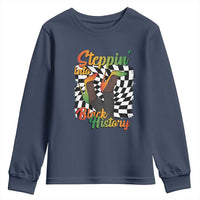 Stepping Into Black History Month Youth Sweatshirt African American Women Melanin Pride