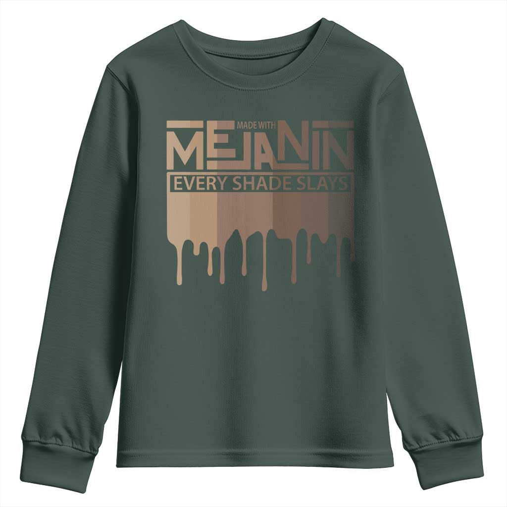 Melanin African Pride Youth Sweatshirt Made With Melanin Every Shade Slays
