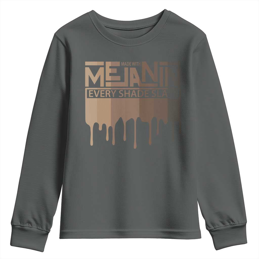 Melanin African Pride Youth Sweatshirt Made With Melanin Every Shade Slays