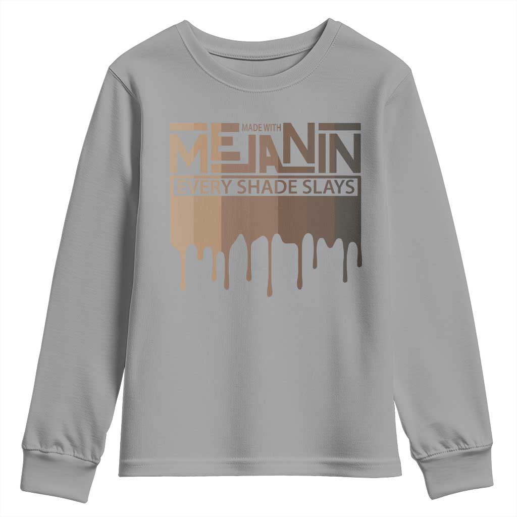 Melanin African Pride Youth Sweatshirt Made With Melanin Every Shade Slays