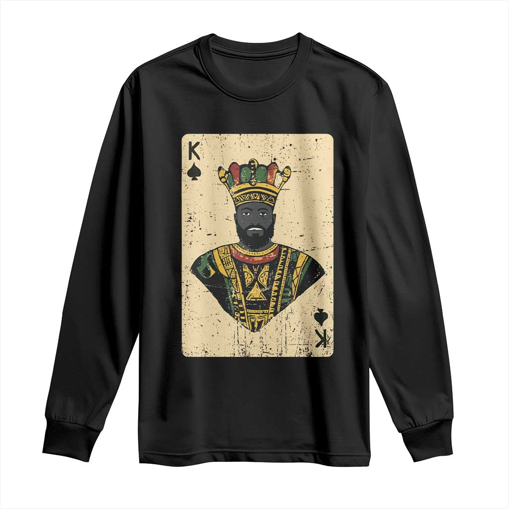 African King Card Black Pride Long Sleeve Shirt