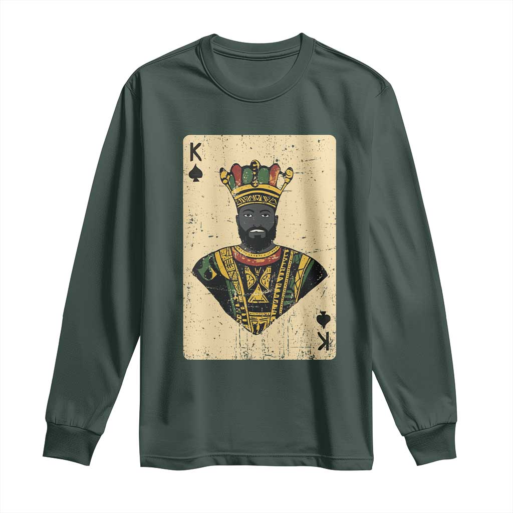 African King Card Black Pride Long Sleeve Shirt