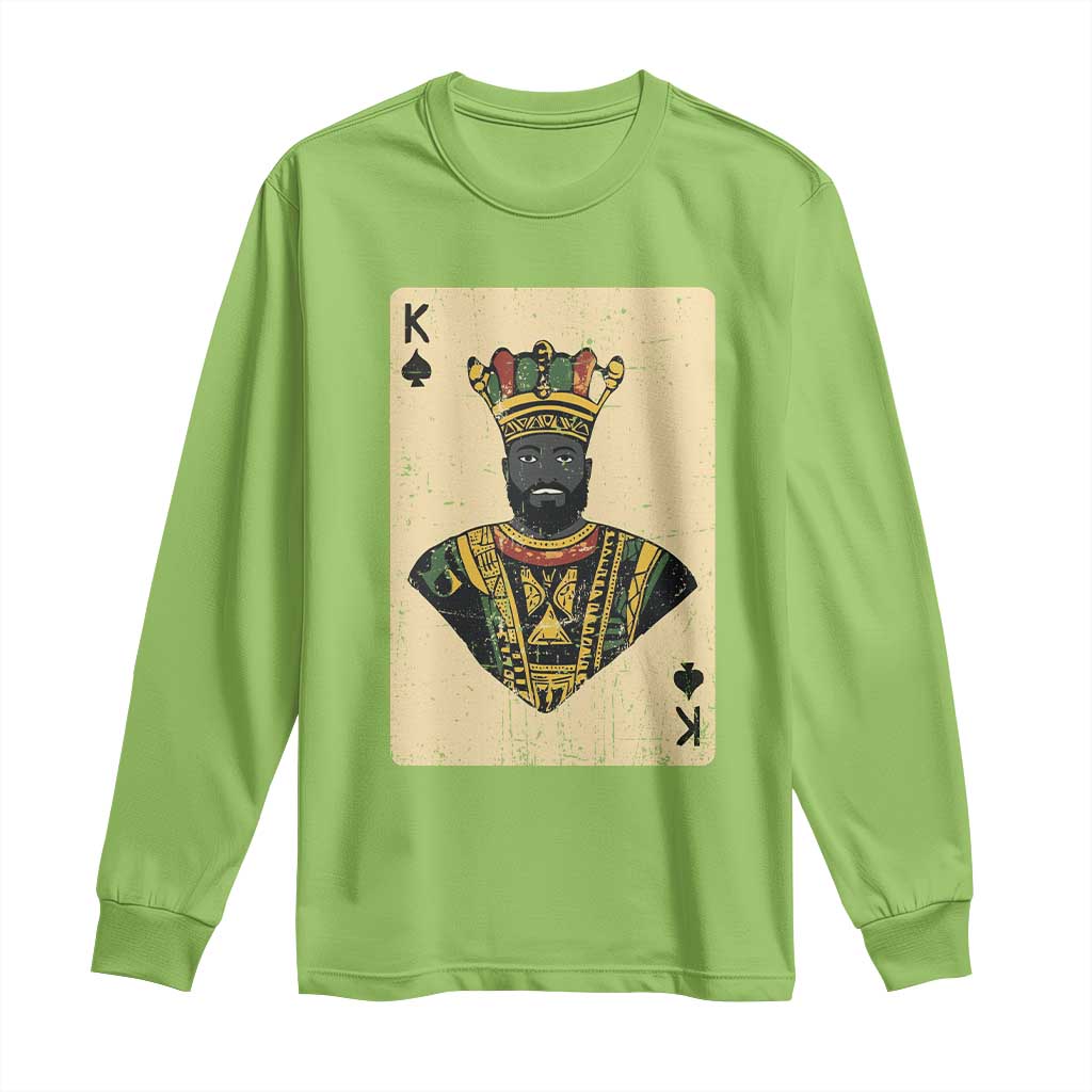 African King Card Black Pride Long Sleeve Shirt
