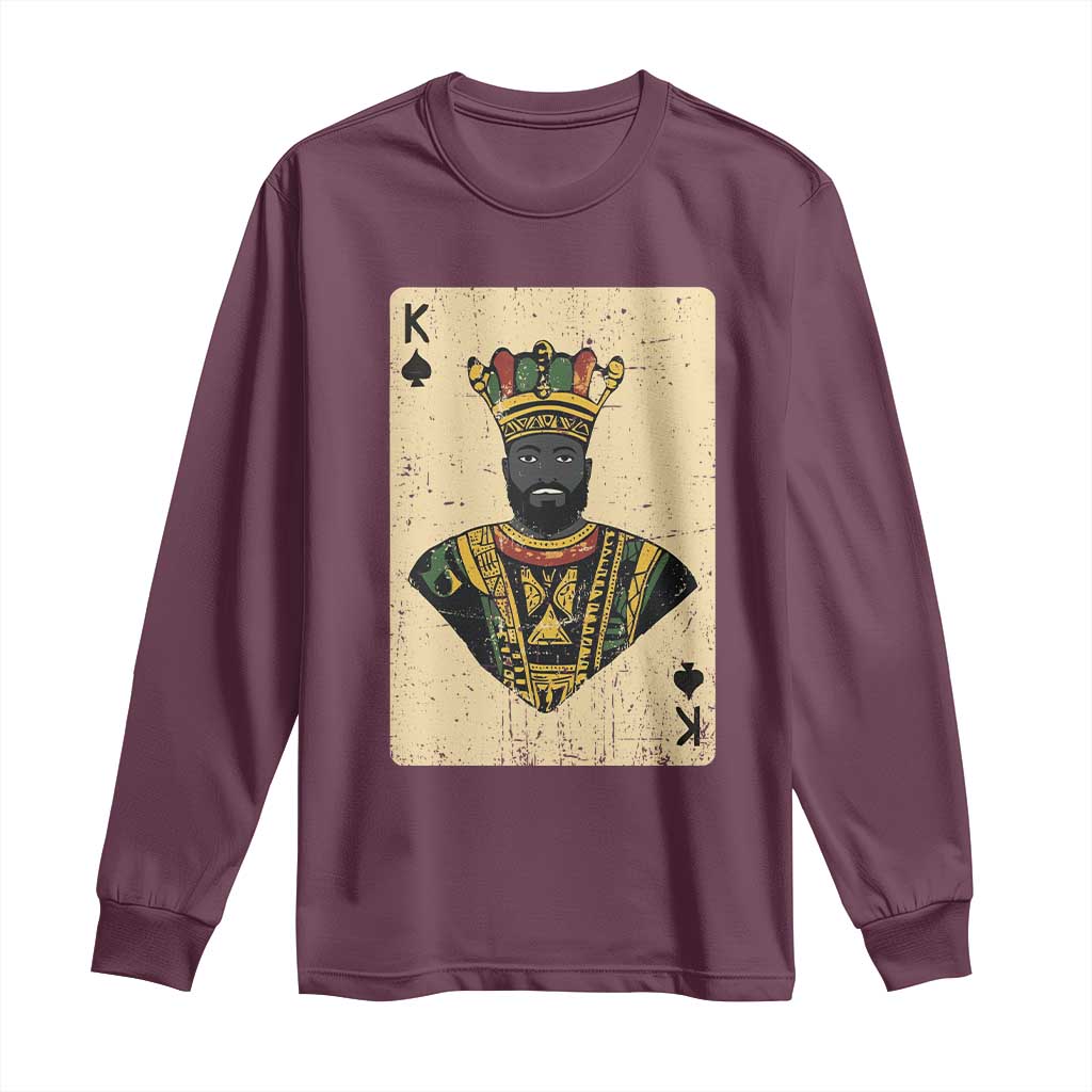 African King Card Black Pride Long Sleeve Shirt