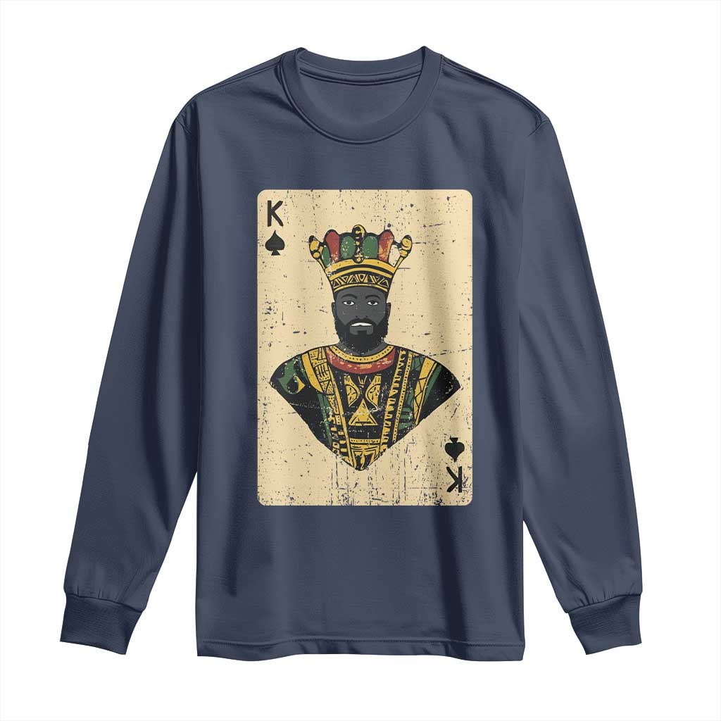 African King Card Black Pride Long Sleeve Shirt