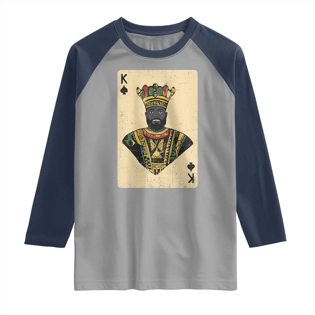 African King Card Black Pride Raglan Shirt