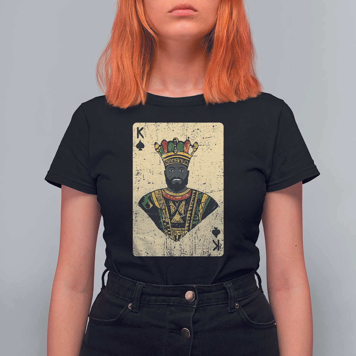 African King Card Black Pride T Shirt For Women