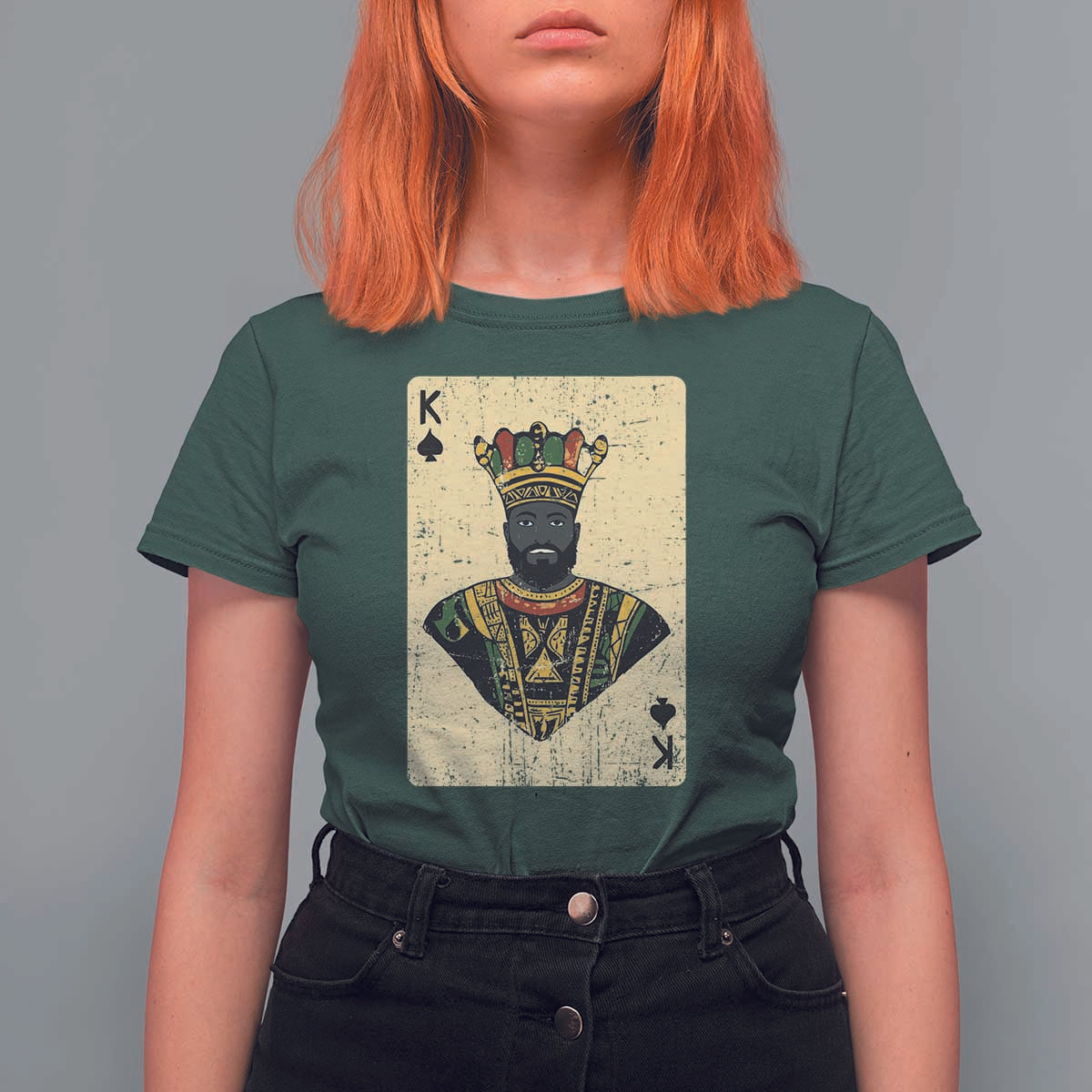 African King Card Black Pride T Shirt For Women