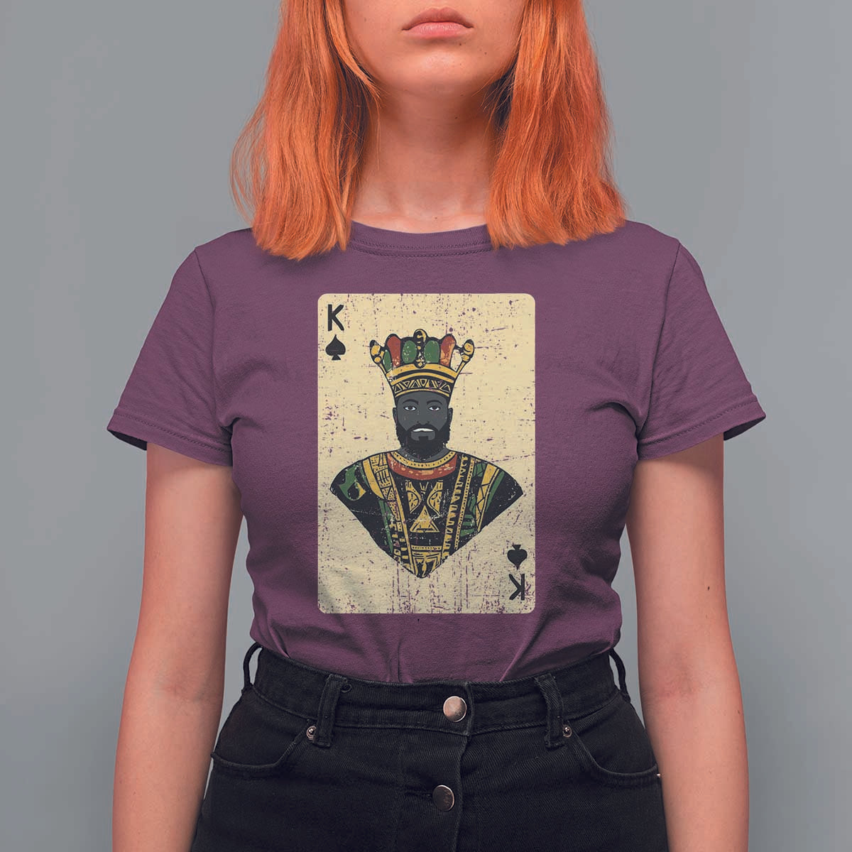 African King Card Black Pride T Shirt For Women