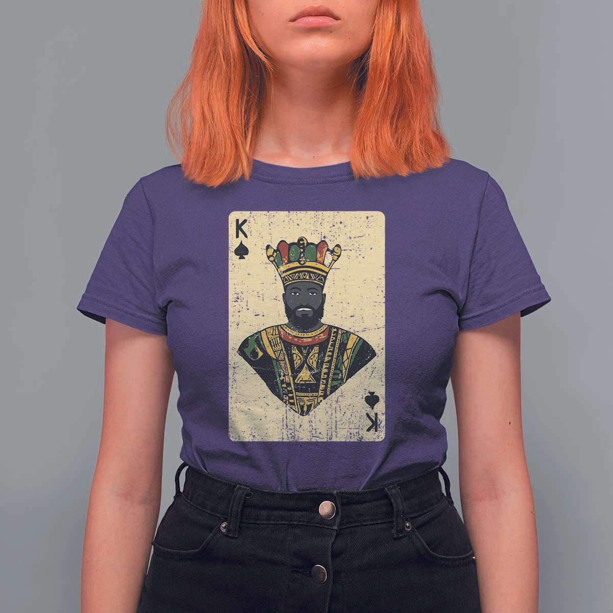 African King Card Black Pride T Shirt For Women