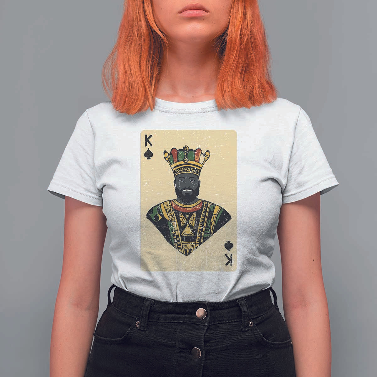 African King Card Black Pride T Shirt For Women