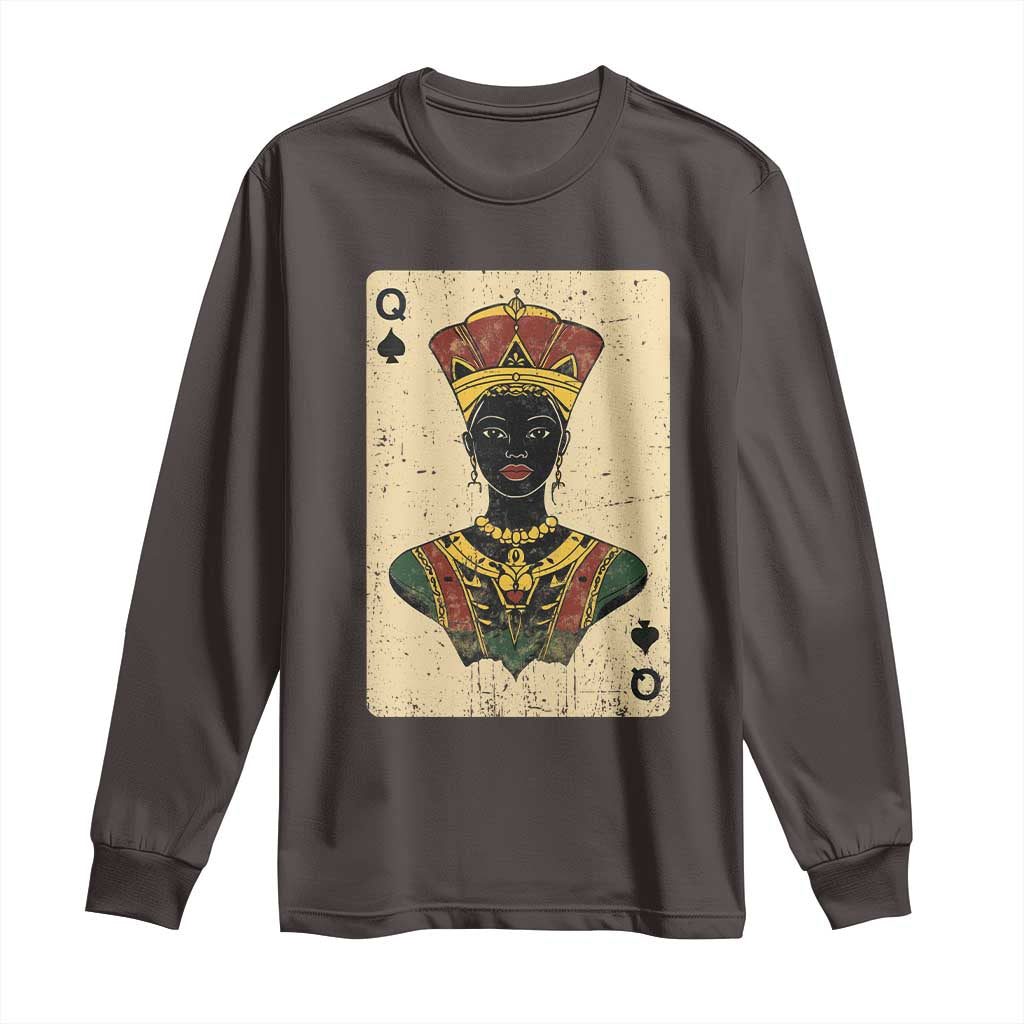 African Queen Card Black Pride Long Sleeve Shirt