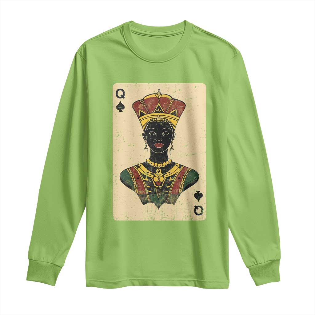 African Queen Card Black Pride Long Sleeve Shirt