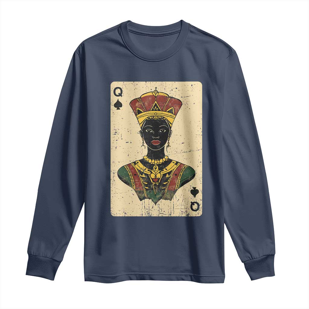 African Queen Card Black Pride Long Sleeve Shirt