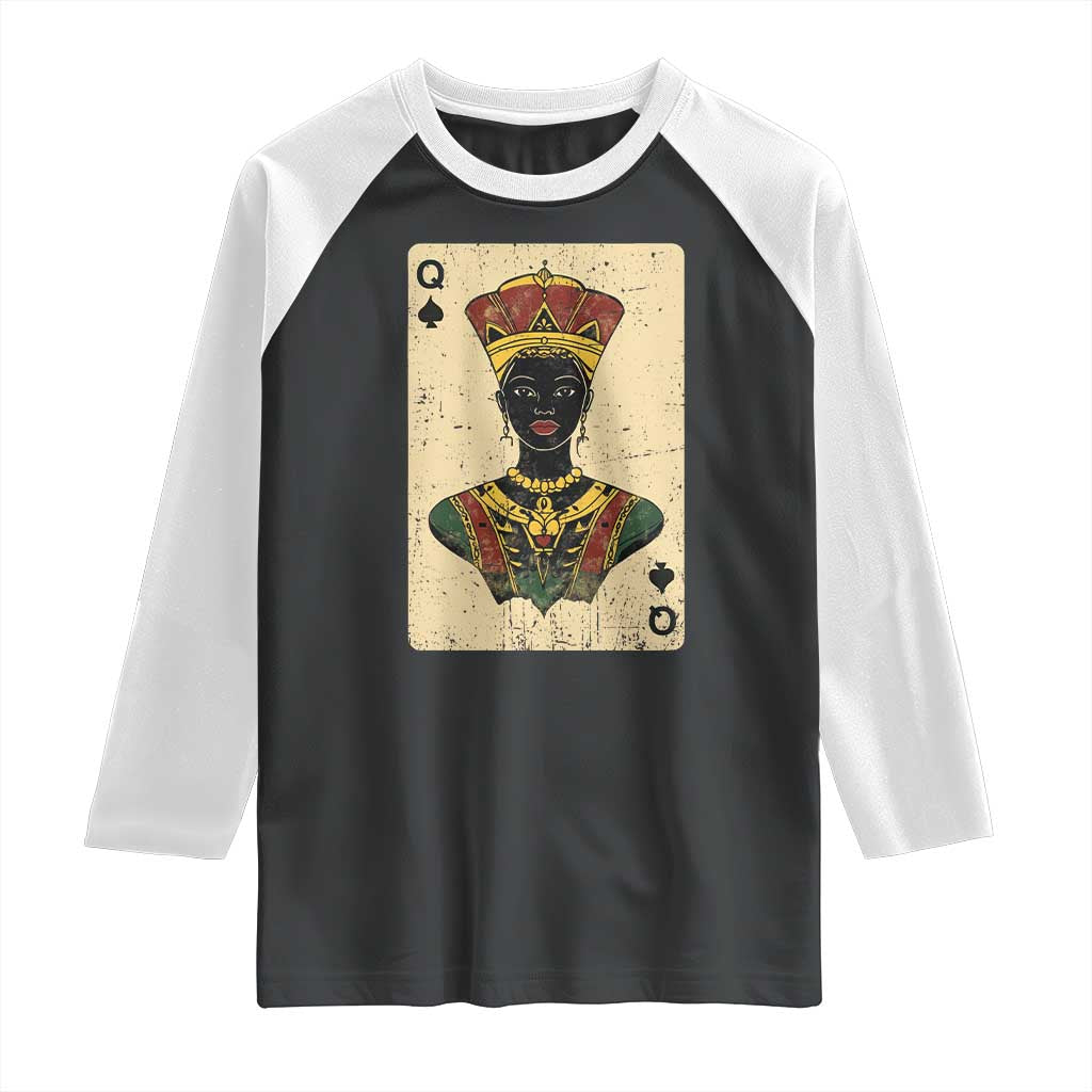 African Queen Card Black Pride Raglan Shirt