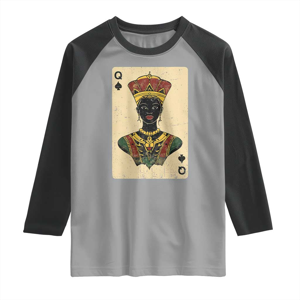 African Queen Card Black Pride Raglan Shirt