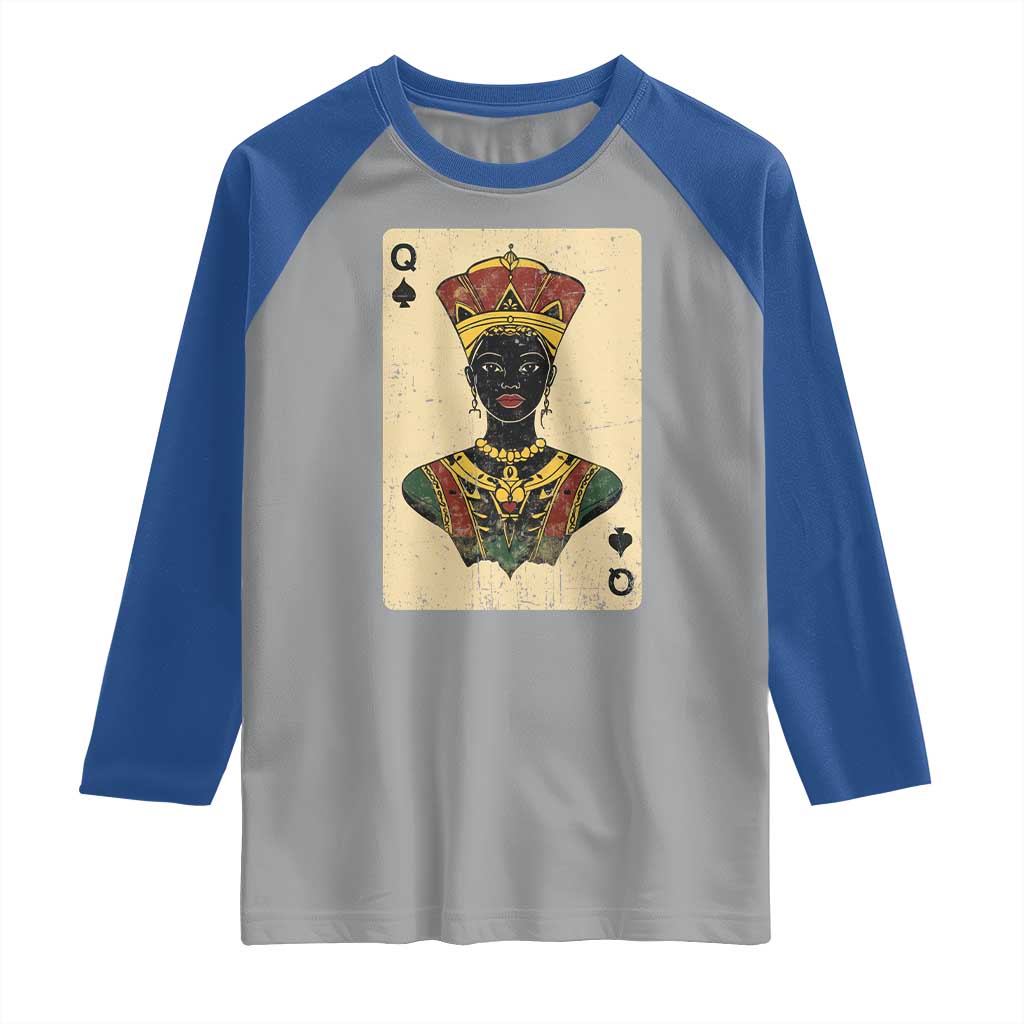African Queen Card Black Pride Raglan Shirt