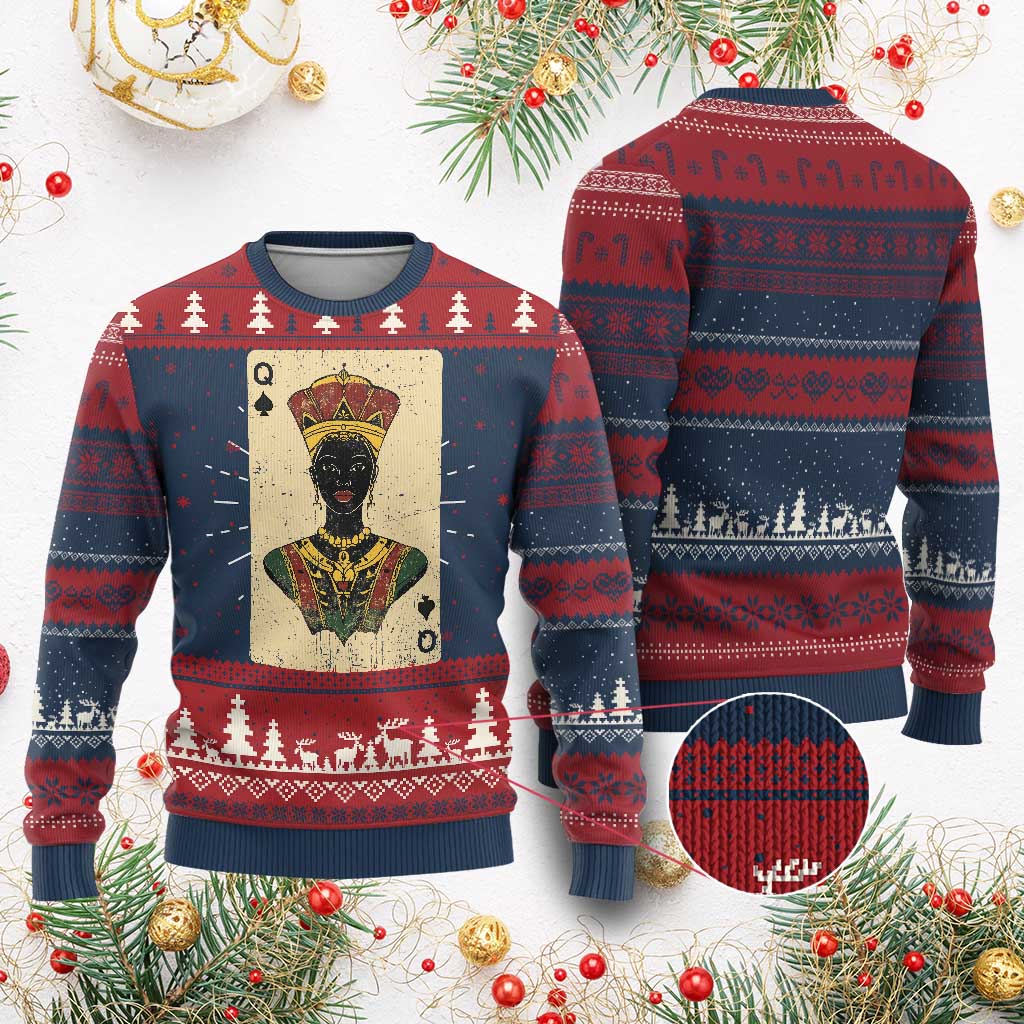 African Queen Card Black Pride Ugly Christmas Sweater