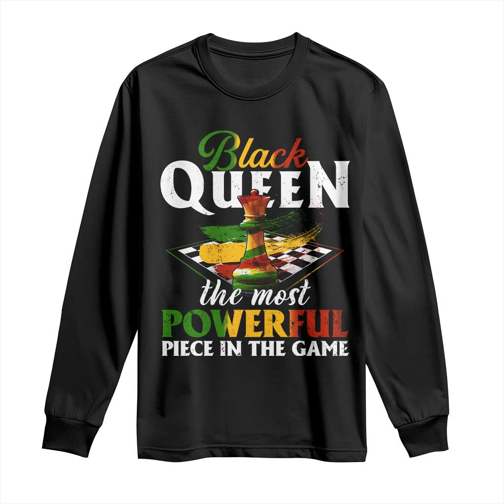 Black Pride Long Sleeve Shirt Black Queen The Most Powerful Piece In The Game