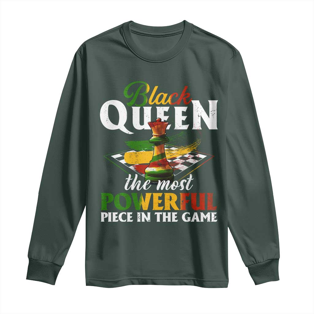 Black Pride Long Sleeve Shirt Black Queen The Most Powerful Piece In The Game