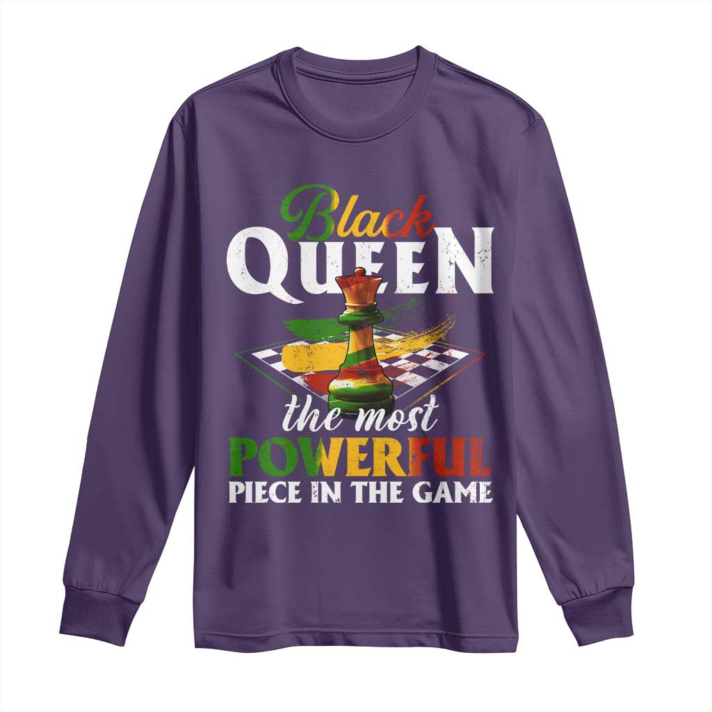 Black Pride Long Sleeve Shirt Black Queen The Most Powerful Piece In The Game