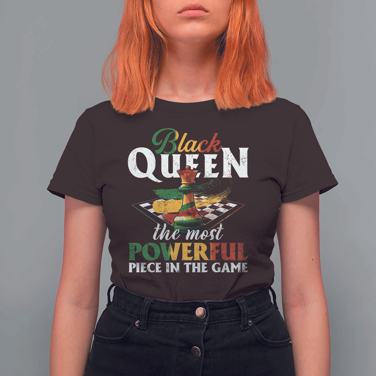 Black Pride T Shirt For Women Black Queen The Most Powerful Piece In The Game