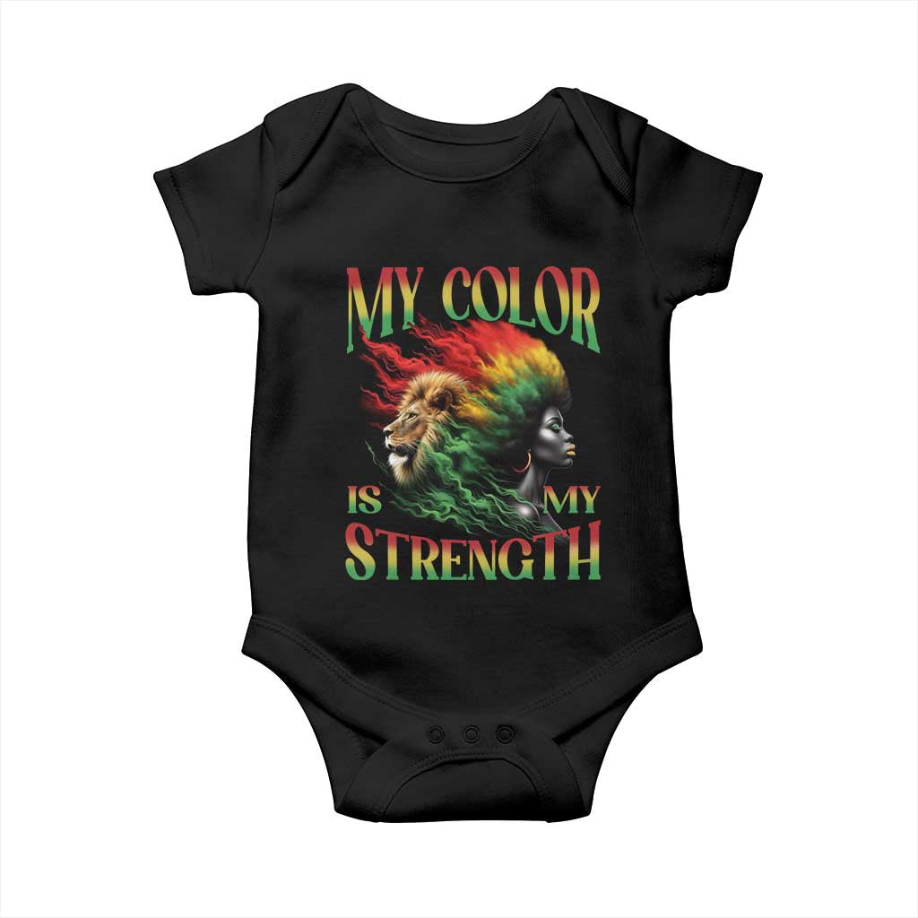 Black Pride Baby Onesie My Color Is My Strength African American Women Lion
