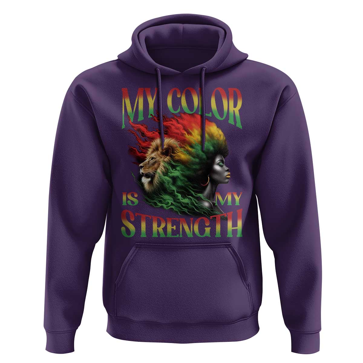 Black Pride Hoodie My Color Is My Strength African American Women Lion