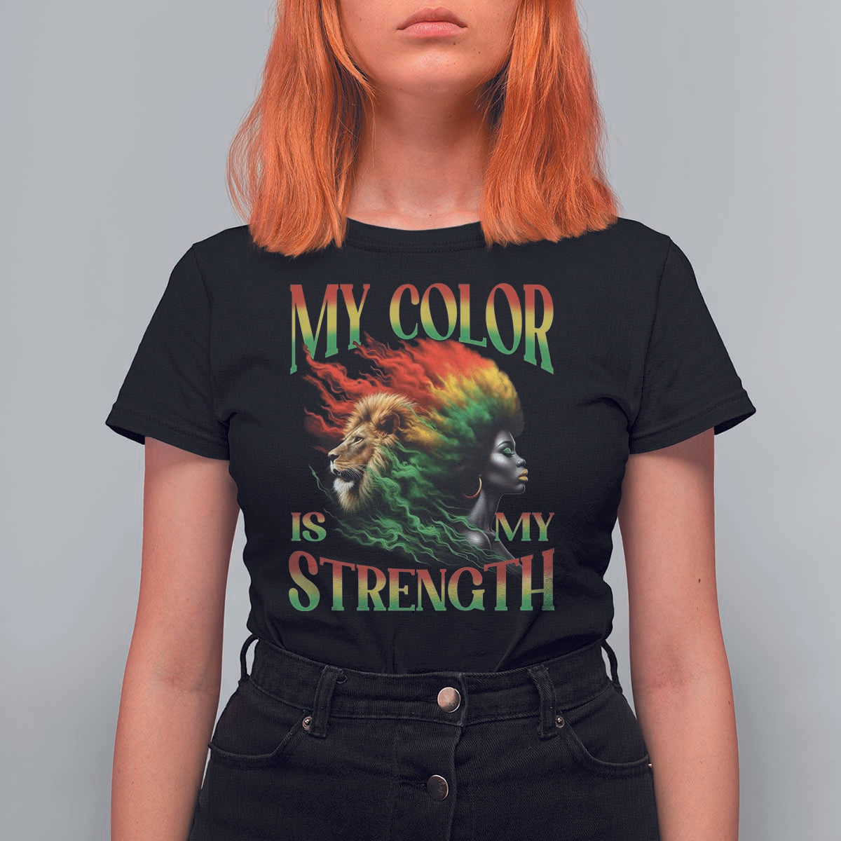 Black Pride T Shirt For Women My Color Is My Strength African American Women Lion