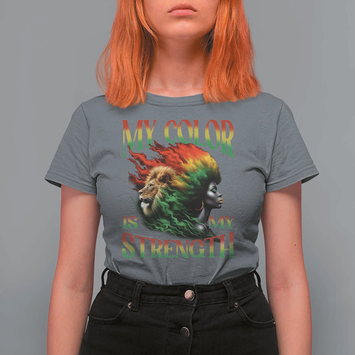 Black Pride T Shirt For Women My Color Is My Strength African American Women Lion