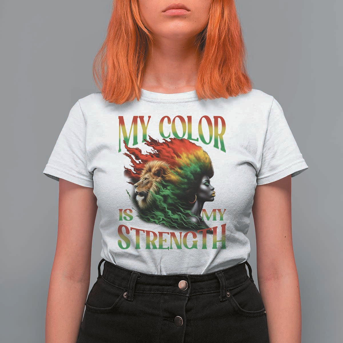 Black Pride T Shirt For Women My Color Is My Strength African American Women Lion