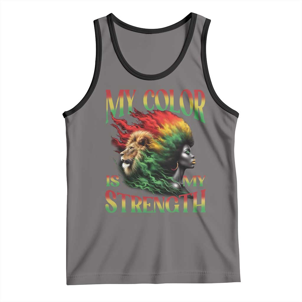 Black Pride Tank Top My Color Is My Strength African American Women Lion