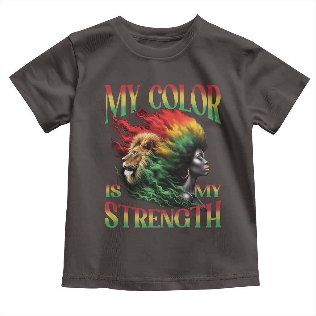 Black Pride Toddler T Shirt My Color Is My Strength African American Women Lion