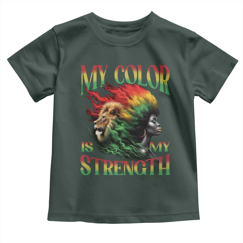 Black Pride Toddler T Shirt My Color Is My Strength African American Women Lion