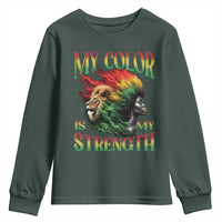 Black Pride Youth Sweatshirt My Color Is My Strength African American Women Lion