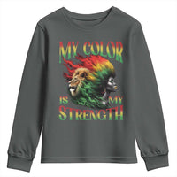 Black Pride Youth Sweatshirt My Color Is My Strength African American Women Lion