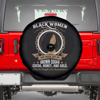 Black Women Pride Spare Tire Cover Made Out Of Brown Sugar Cocoa Honey And Gold Retro