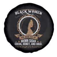 Black Women Pride Spare Tire Cover Made Out Of Brown Sugar Cocoa Honey And Gold Retro