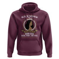 Black Women Pride Hoodie Made Out Of Brown Sugar Cocoa Honey And Gold Retro