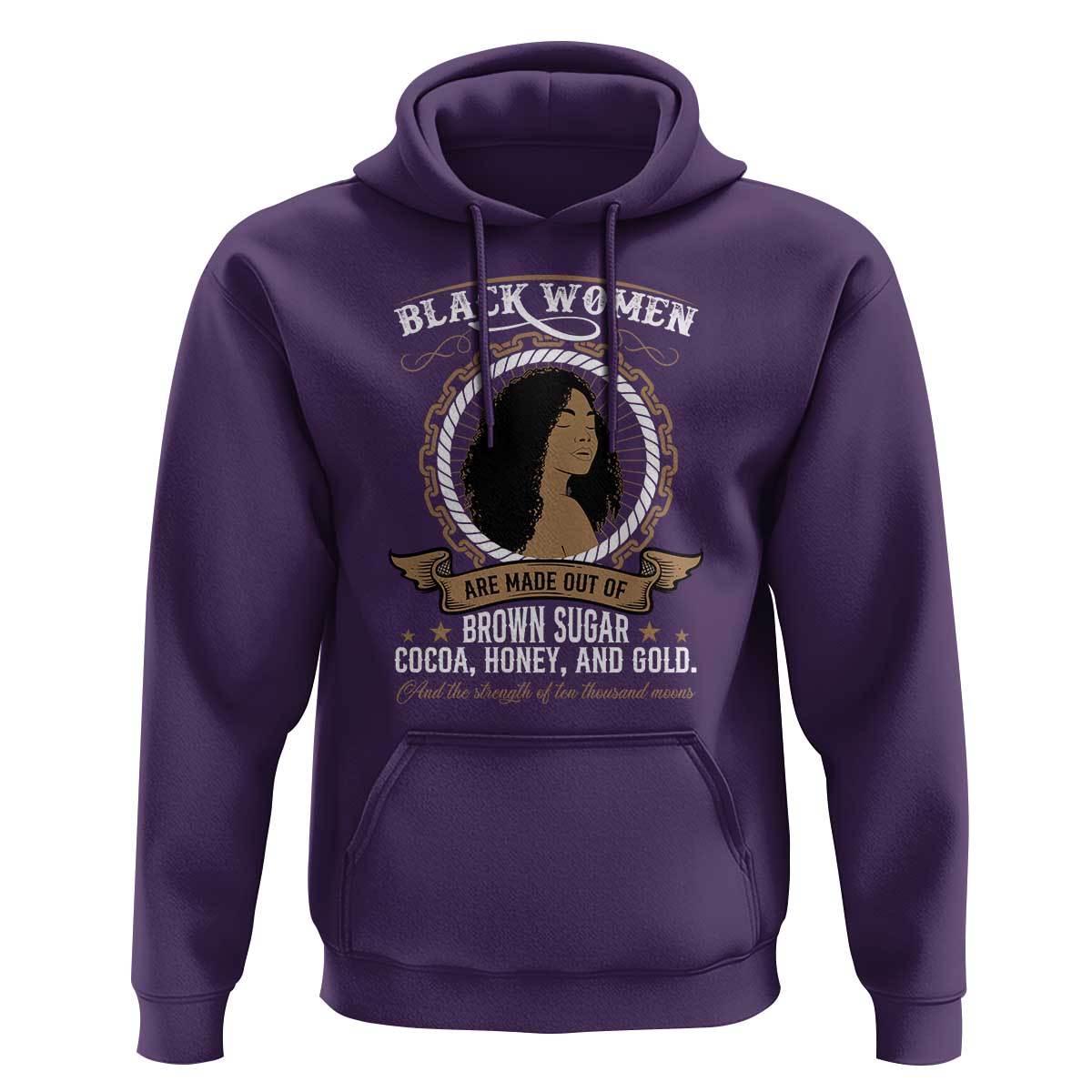 Black Women Pride Hoodie Made Out Of Brown Sugar Cocoa Honey And Gold Retro