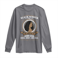 Black Women Pride Long Sleeve Shirt Made Out Of Brown Sugar Cocoa Honey And Gold Retro