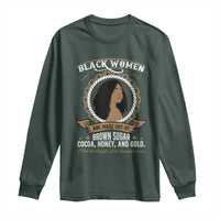 Black Women Pride Long Sleeve Shirt Made Out Of Brown Sugar Cocoa Honey And Gold Retro