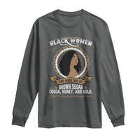 Black Women Pride Long Sleeve Shirt Made Out Of Brown Sugar Cocoa Honey And Gold Retro