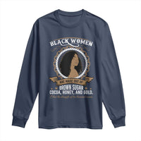 Black Women Pride Long Sleeve Shirt Made Out Of Brown Sugar Cocoa Honey And Gold Retro