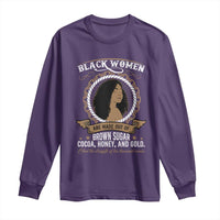Black Women Pride Long Sleeve Shirt Made Out Of Brown Sugar Cocoa Honey And Gold Retro