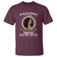 Black Women Pride T Shirt Made Out Of Brown Sugar Cocoa Honey And Gold Retro
