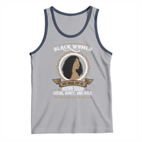 Black Women Pride Tank Top Made Out Of Brown Sugar Cocoa Honey And Gold Retro